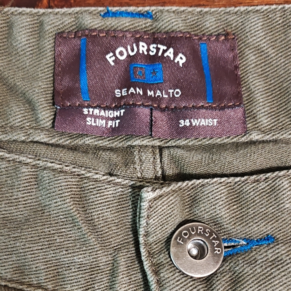 Fourstar Clothing Malto Brolive Straight Slim Fit Pants Size 34